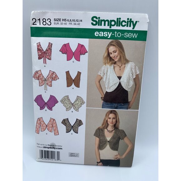 Simplicity Misses Vest Jacket Sewing Pattern Sz 6-14 2183 - Uncut - Picture 1 of 2